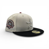 Off White Houston Astros Black Visor Gray Bottom 45th Anniversary Side Patch New Era 59Fifty Fitted