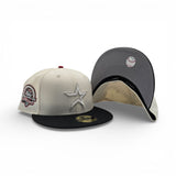Off White Houston Astros Black Visor Gray Bottom 45th Anniversary Side Patch New Era 59Fifty Fitted