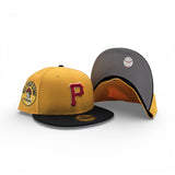 Yellow Pittsburgh Pirates Black Visor Gray Bottom 1974 All Star Game Side Patch New Era 59Fifty Fitted