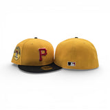 Yellow Pittsburgh Pirates Black Visor Gray Bottom 1974 All Star Game Side Patch New Era 59Fifty Fitted