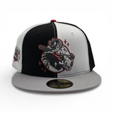 Black/White Pinwheel Houston Sugar Land Space Cowboys Gray Visor Red Bottom Triple A National Champions Side Patch New Era 59Fifty Fitted