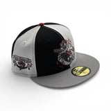 Black/White Pinwheel Houston Sugar Land Space Cowboys Gray Visor Red Bottom Triple A National Champions Side Patch New Era 59Fifty Fitted