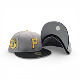 Light Gray Pittsburgh Pirates Black Visor Gray Bottom 1974 All Star Game Side Patch New Era 59Fifty Fitted