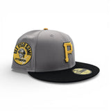 Light Gray Pittsburgh Pirates Black Visor Gray Bottom 1974 All Star Game Side Patch New Era 59Fifty Fitted