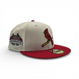 Off White St. Louis Cardinals Red Visor Gray Bottom 2006 World Series Champions Side Patch New Era 59Fifty Fitted