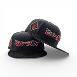 Dark Gray Houston Astros Kanji Black Visor Pink Bottom 2017 World Series Side Patch New Era 59Fifty Fitted