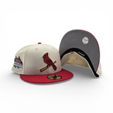 Off White St. Louis Cardinals Red Visor Gray Bottom 2006 World Series Champions Side Patch New Era 59Fifty Fitted