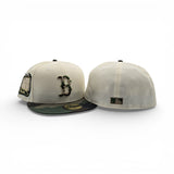 Off White Boston Red Sox Woodland Camo Visor Gray Bottom 1999 All Star Game Side Patch New Era 59Fifty Fitted