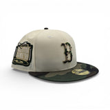 Off White Boston Red Sox Woodland Camo Visor Gray Bottom 1999 All Star Game Side Patch New Era 59Fifty Fitted