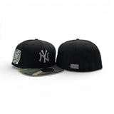 Black New York Yankees Woodland Camo Visor Gray Bottom 2000 Subway Series New Era Fitted