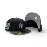 Black New York Yankees Woodland Camo Visor Gray Bottom 2000 Subway Series New Era Fitted