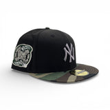 Black New York Yankees Woodland Camo Visor Gray Bottom 2000 Subway Series New Era Fitted