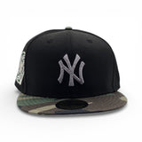 Black New York Yankees Woodland Camo Visor Gray Bottom 2000 Subway Series New Era Fitted