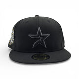 Tonal Metallic Black Houston Astros Gray Bottom 45th Anniversary Side Patch New Era Fitted