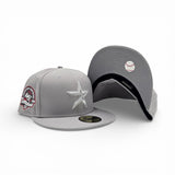 Tonal Metallic Gray Houston Astros Gray Bottom 45th Anniversary Side Patch New Era Fitted