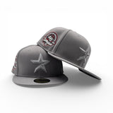 Tonal Metallic Gray Houston Astros Gray Bottom 45th Anniversary Side Patch New Era Fitted