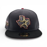 Dark Gray Houston Astros Black Visor Red Bottom 2004 All Star Game Side Patch New Era 59Fifty Fitted