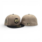 Camel Chicago Cubs Black Visor Gray Bottom Wrigley Field Side Patch New Era 59Fifty Fitted