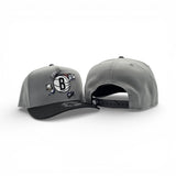 Black  Brooklyn Nets Curved Brim Gray Bottom Cartoon Pack New Era 9Fifty A-Frame Snapback