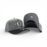 Black  Brooklyn Nets Curved Brim Gray Bottom Cartoon Pack New Era 9Fifty A-Frame Snapback