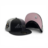 Pinwheel Black/Gray Houston Astros Black Visor Pink Bottom 2017 World Series Side Patch New Era 59Fifty Fitted