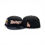 Black Los Angeles Dodgers Denim Visor Gray Bottom Shohei Ohtani 50 Home Runs Side Patch New Era 59Fifty Fitted