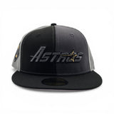 Pinwheel Black/Gray Houston Astros Black Visor Pink Bottom 2017 World Series Side Patch New Era 59Fifty Fitted