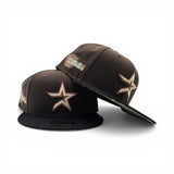 Brown Houston Astros Black Visor Real Tree Bottom 2005 World Series Side Patch New Era 59Fifty Fitted