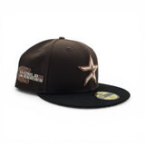 Brown Houston Astros Black Visor Real Tree Bottom 2005 World Series Side Patch New Era 59Fifty Fitted