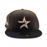 Brown Houston Astros Black Visor Real Tree Bottom 2005 World Series Side Patch New Era 59Fifty Fitted