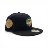 Navy Blue Chicago Cubs Black Visor Green Bottom Wrigley Field Side Patch New Era 59Fifty Fitted