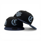 Black Cincinnati Reds Oceanside Blue Icy Blue Bottom 150th Anniversary Side Patch New Era 59Fifty Fitted