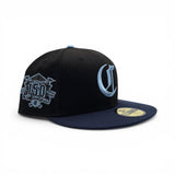 Black Cincinnati Reds Oceanside Blue Icy Blue Bottom 150th Anniversary Side Patch New Era 59Fifty Fitted