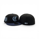 Black Cincinnati Reds Oceanside Blue Icy Blue Bottom 150th Anniversary Side Patch New Era 59Fifty Fitted