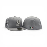 Dolphin Gray Seattle Mariners Gray Visor Green Bottom 30th Anniversary Side Patch New Era 59Fifty Fitted