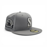 Dolphin Gray Seattle Mariners Gray Visor Green Bottom 30th Anniversary Side Patch New Era 59Fifty Fitted