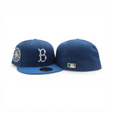 Seashore Blue Brooklyn Dodgers Cardinal Blue Visor Gray Bottom 1942 All Star Game Side Patch New Era 59Fifty Fitted