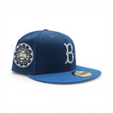 Seashore Blue Brooklyn Dodgers Cardinal Blue Visor Gray Bottom 1942 All Star Game Side Patch New Era 59Fifty Fitted