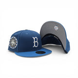 Seashore Blue Brooklyn Dodgers Cardinal Blue Visor Gray Bottom 1942 All Star Game Side Patch New Era 59Fifty Fitted