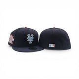 Navy Blue New York Mets Night Shift Navy Visor Gray Bottom 25th Anniversary Side Patch New Era 59Fifty Fitted