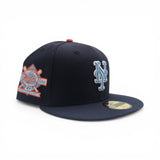 Navy Blue New York Mets Night Shift Navy Visor Gray Bottom 25th Anniversary Side Patch New Era 59Fifty Fitted