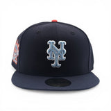 Navy Blue New York Mets Night Shift Navy Visor Gray Bottom 25th Anniversary Side Patch New Era 59Fifty Fitted