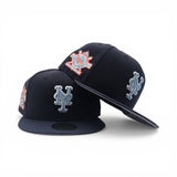 Navy Blue New York Mets Night Shift Navy Visor Gray Bottom 25th Anniversary Side Patch New Era 59Fifty Fitted