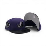 Purple Montreal Expos Black Visor Gray Bottom 25th Anniversary Side Patch New Era 59Fifty Fitted