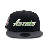 Black Houston Astros Dark Gray Visor Gray Bottom 45th Anniversary Side Patch New Era 59Fifty Fitted