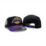 Black Los Angeles Lakers Purple Curved Brim Gray Bottom 17x Champs Side Patch New Era 9Forty Snapback