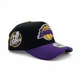 Black Los Angeles Lakers Purple Curved Brim Gray Bottom 17x Champs Side Patch New Era 9Forty Snapback