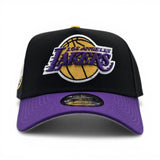Black Los Angeles Lakers Purple Curved Brim Gray Bottom 17x Champs Side Patch New Era 9Forty Snapback
