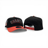 Black San Francisco Giants Curved Orange Brim Gray Bottom 2007 All Star Game Side Patch New Era 9Forty Snapback