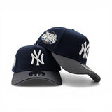 Light Navy Blue New York Yankees Dark Gray Curved Brim Gray Bottom 2009 World Series Side Patch New Era A-Frame 9Fifty Snapback